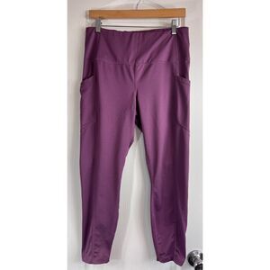 Velocity Women's Purple Crop Leggings Activewear Polyester Spandex Size XL